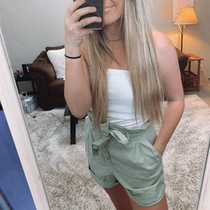 Green paper bag shorts!